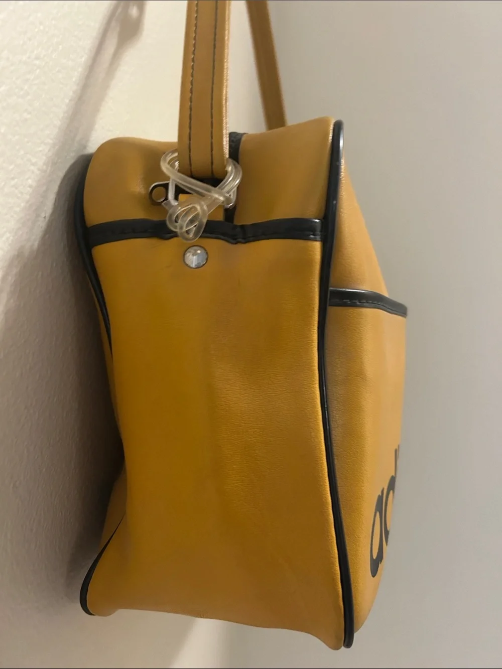 VINTAGE 70s Adidas Yugoslavia Sports Duffel Bag Mustard Yellow Rare ART 4031